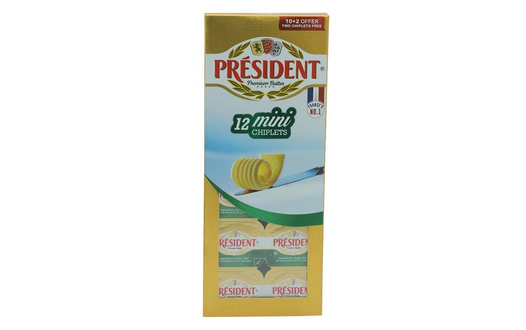 President Premium Butter, 12 mini Chiplets    Box  120 grams